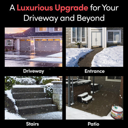 WarmlyYours 2x15 ft. Electric Ice and Snow Melting Mat 120V 1500 Watts - Embedded Under Asphalt, Concrete, or Pavers - Radiant Heated Driveway, Walkways, Sidewalks, Patios, Porch, Ramps PowerMat