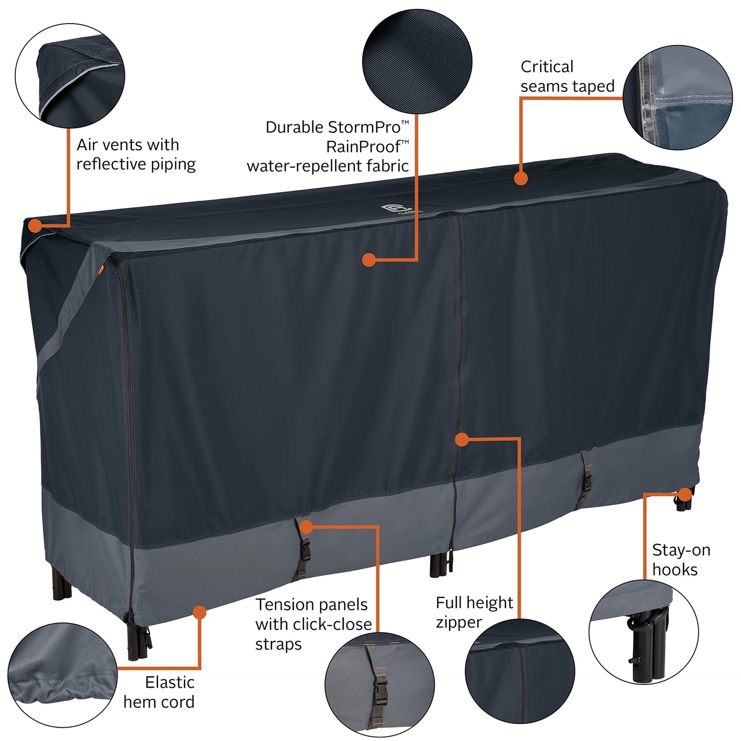 Classic Accessories StormPro Waterproof Heavy-Duty 8 Ft Log Rack Cover