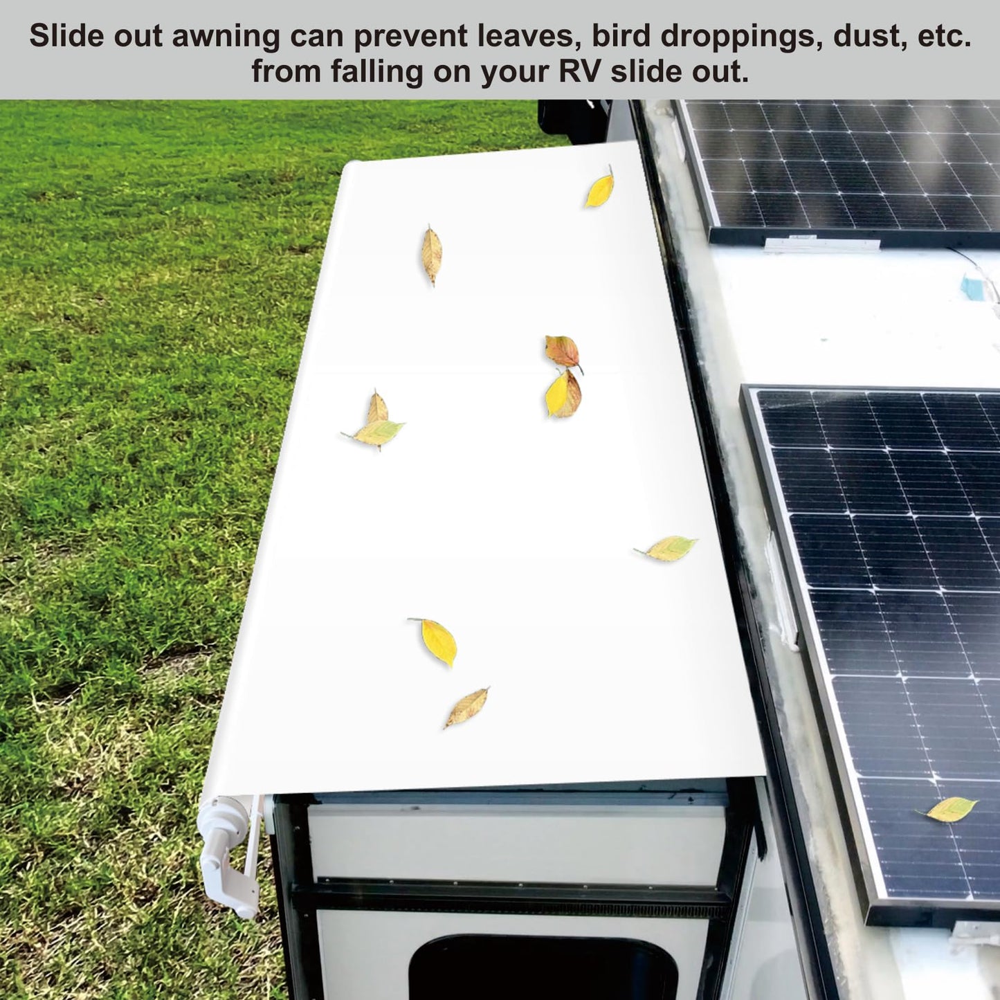 Dulepax RV Slide Out Awning,RV Slide Topper,Modular Camper Slide Out Awning Kit,Slide Toppers for RVs,5th Wheels,Travel Trailers and Motorhomes,White,13'9''(13'1''Fabric)