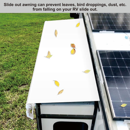 Dulepax RV Slide Out Awning,RV Slide Topper,Modular Camper Slide Out Awning Kit,Slide Toppers for RVs,5th Wheels,Travel Trailers and Motorhomes,White,13'9''(13'1''Fabric)