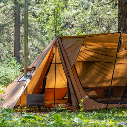POMOLY Camping Hot Tent Bushcraft Tents, STOVEHUT 70 3.0 Shelter with 2 Tarp Poles and 2 Tent Poles for 1-2 Person Hiking, Backpacking (Without a Fireproof Ground Sheet)