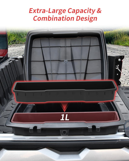 KEWISAUTO Rear Cargo Storage Box for Polaris Ranger XD 1500 Premium/Northstar 2024-2025 Accessories, 22L Double Layer Removable Rear Cargo Storage Box Bin Waterproof Poly Bed Trunk Case