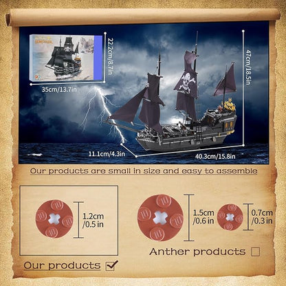 1424PCS Pirate Ship Building Blocks ToysCreator Architecture CorsairBuilding Set(Not Compatible with Lego Pirates of The Caribbean) Wonderful Choice for 6+ Boys Girls or Adults