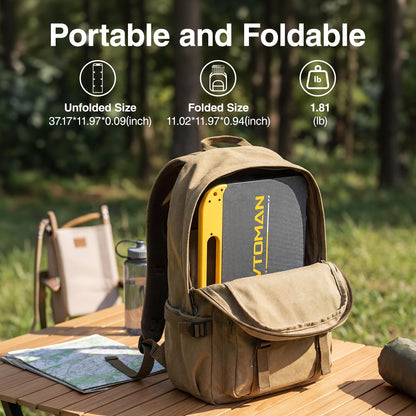 VTOMAN 40W Solar Panel Foldable Portable Small Solar Panel Charger with USB-C and USB-A Outputs for Phone, Tablet, Jump 100/FS300 Portable Power Station - Waterproof for Camping, Hiking,Backpacking
