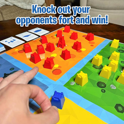 Pixel Forts Board Game by Uzzle Games | Fun Games for Kids (Age 6+) Teens Family Board Games | Build Your Defense &amp Protect Your Fort Interactive Building Game for Home School Work &amp Trav