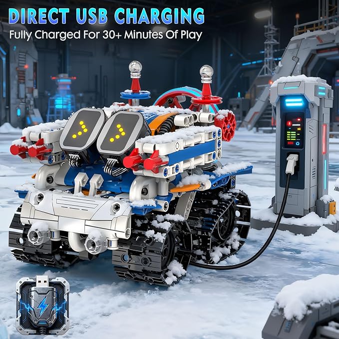 5in1 STEM Robot Building Kits for Kids 6-12 App &amp Remote Control STEM Car Tank Truck Robot Building Toys for Kids Science Learning 800Pcs DIY Building Sets Erector Sets Gifts for Boys Girls