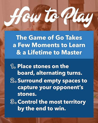 WE Games Go Game Set 12 Inch - Traditional Go Set with Pull-Out Storage Drawers Portable Wood Veneer Goban Strategy Board Games for Adults Go Board Game