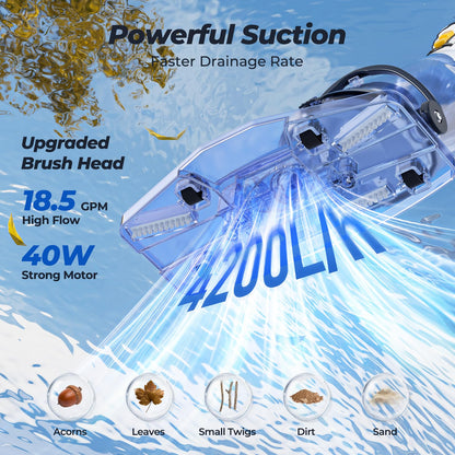 Pool Vacuum for Above Ground Pool, JESIMAIK 18.5 GPM Suction Rechargeable Pool Cleaner with Telescopic Pole, 60Min Runtime, Fast Charging Pool Vacuum for Above Ground or Inground Pools, Spas, Hot Tubs
