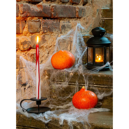 CANDWAX 10 inch Taper Candles Set of 4 - Unscented Taper Burning for 8 Hours - No Drip Taper Candles Ideal for Halloween or Other Themed Party - Blood White