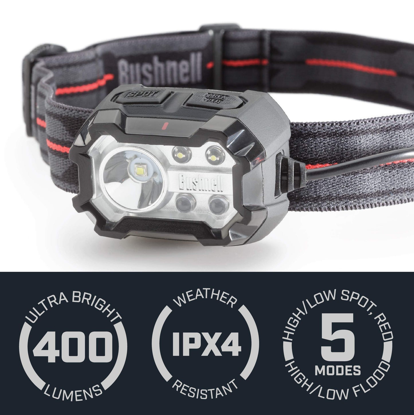 Bushnell PRO Rechargeable 400L Headlamp PRO 1000L Rechargeable Flashlight Bundle