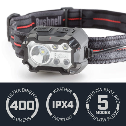 Bushnell PRO Rechargeable 400L Headlamp PRO 1000L Rechargeable Flashlight Bundle