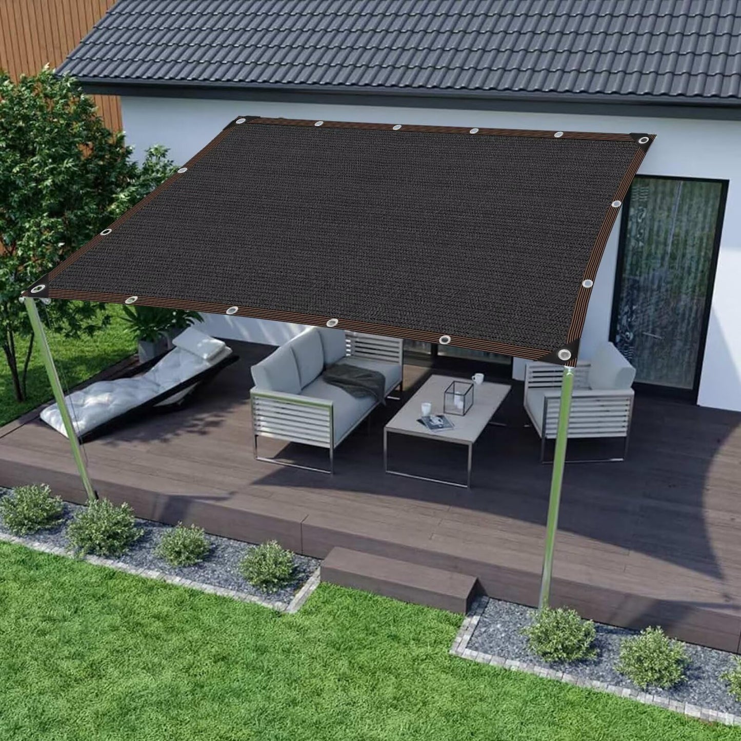 JKNVDVLC 20 x 20 FT Shade Cloth -for Garden Plants, 90% Sunblock Shade Neting -for Outdoor Garden Bed Neting Mesh Pergola Patio Lawn Sun Cloth - for Dog Kennel Cover Chicken Coop