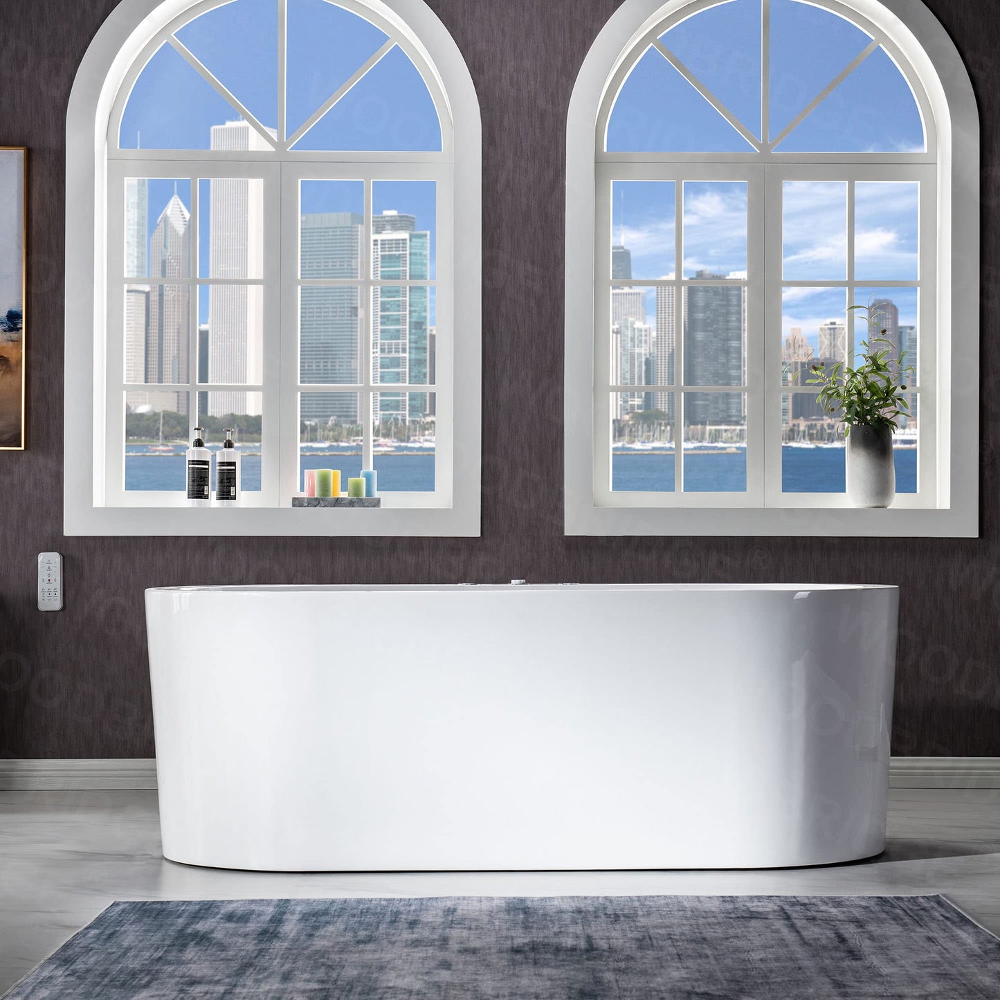 WOODBRIDGE 67" Air Bubble and Whirlpool Jetted Freestanding Bathtub B0030 / BTS1606