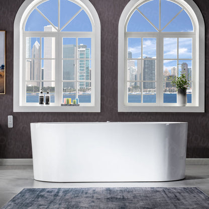 WOODBRIDGE 67" Air Bubble and Whirlpool Jetted Freestanding Bathtub B0030 / BTS1606