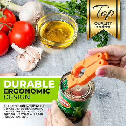 BRENIUM 2-pack Multifunctional Bottle and Can Opener, Plastic Water Bottles, Twist-Off, Pull Tab Soup, for Weak Hands, Seniors, Elderly, Rheumatoid Arthritis, Botle Gripper, Ergonomic Lid Seal Remover