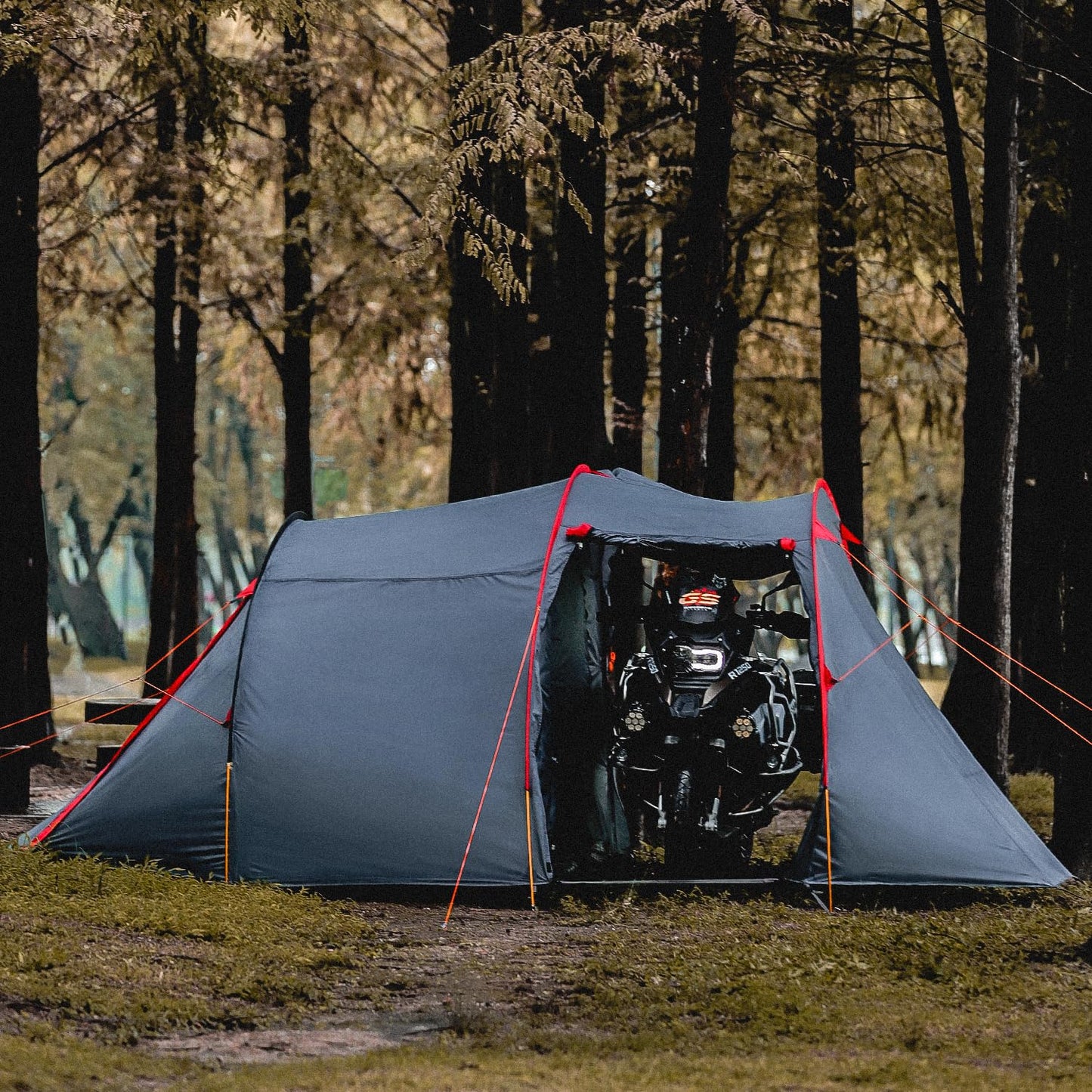 2 Person Camping Tent Motorcycle Tent Waterproof Instant Family Tents Lightweight Motorcycle Storage Shelter for for Backpacking Hiking Easy Setup