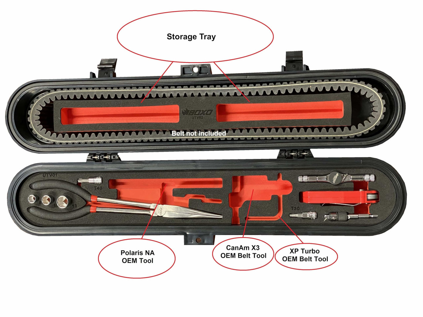 Savage Boxo Tool Kit. UTV Belt Storage Case with the BOXO USA tools to change your OEM Belt for Polaris and CanAm SXS