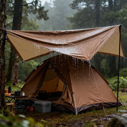 MVPNET 18x24 FT Tarp 22 mil Extreme Heavy Duty Waterproof tarps,Brown&Beige Multipurpose Outdoor Tarpaulin Tear-Proof&UV-Resistant,for Canopy,Camping,Roof,Trailer, Etc