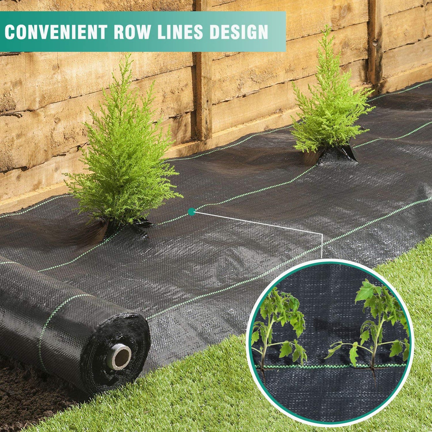 Snail 6ft x 200ft Weed Barrier Landscape Fabric Premium 5oz Pro Heavy Duty Ground Cover Anti-Weed Gardening Mat High Permeability Easy Setup Commercial Outdoor Weed Mat