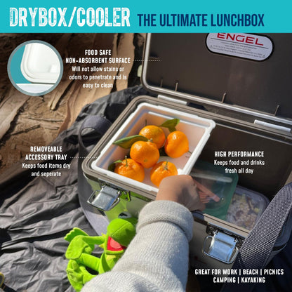 Engel UC19 19qt Leak-Proof, Air Tight, Drybox Cooler and 32°F Cooler Packs for Boating, Camping, Fishing, Hiking & Food Storage
