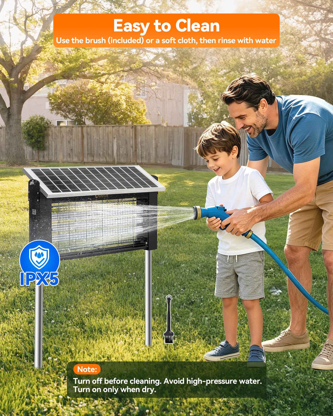 20W Solar Bug Zapper Outdoor, LANGY Upgrade 3-Tube 365nm Solar Mosquito Zapper Outdoor Waterproof, 4500V Electric Cordless Fly Insect Zapper Mosquitos Trap Auto On/Off w 10Ah Battery for Patio Camping