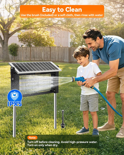 20W Solar Bug Zapper Outdoor, LANGY Upgrade 3-Tube 365nm Solar Mosquito Zapper Outdoor Waterproof, 4500V Electric Cordless Fly Insect Zapper Mosquitos Trap Auto On/Off w 10Ah Battery for Patio Camping