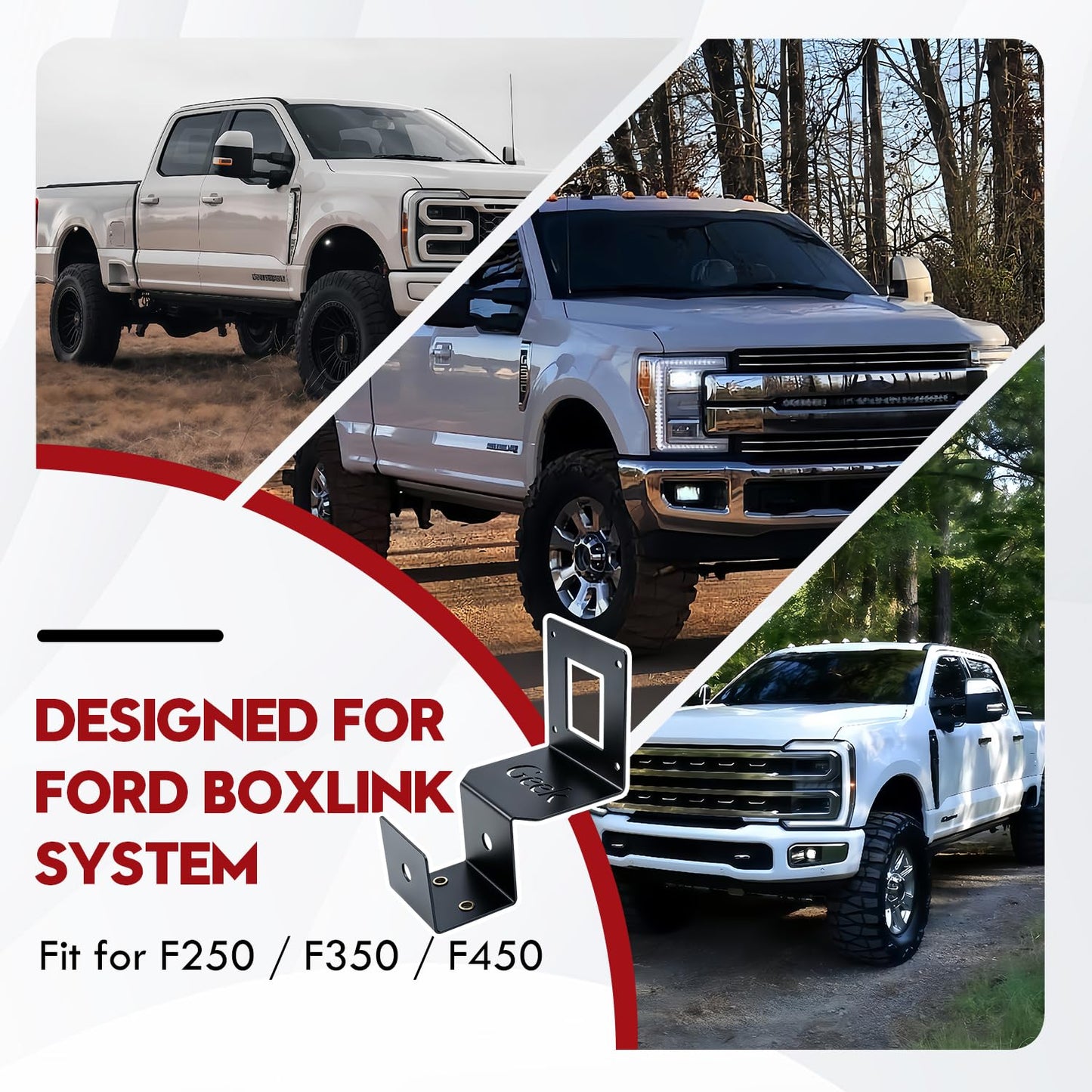 Truck Bed Hitch Holder for Ford BoxLink System, 3" Receiver Hitch Storage Mount for F250 F350 F450 (2017-2025), Heavy Duty Trailer Hitch Organizer, Truck Bed Accessories(Accessories not Included)