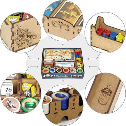 TowerRex Organizer for Splendor Board Game and Cities of Splendor Expansion Storage Insert Accessories Upgrade