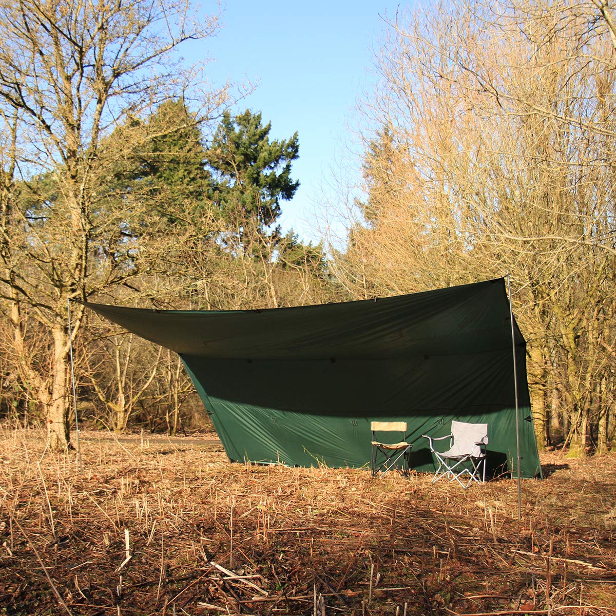 DD Hammocks - DD Tarp 5x5 - Olive Green (16ft x 16ft) - 100% Waterproof Lightweight & Multifunctional Rainfly Extra Large Tarp Tent Group Shelter for Camping Day Trips Adventure & Scouts