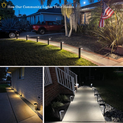 JOFIOS Solar Pathway Lights 6Pack with Warm White and Cool White Mode, Modern Solar Path Lights Outdoor Waterproof, Perfect Solar Lights for Backyard, Lawn, Driveway, Walkway, Garden Decorative.
