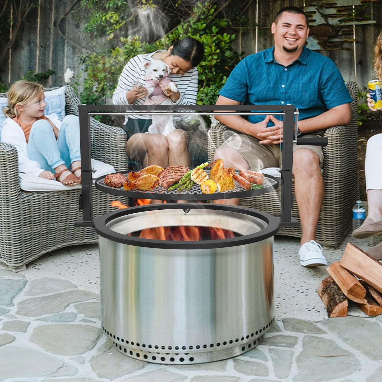 Onlyfire Santa-Maria Style Rotisserie Rotating System for Solo Stove Yukon 27" Smokeless Fire Pit
