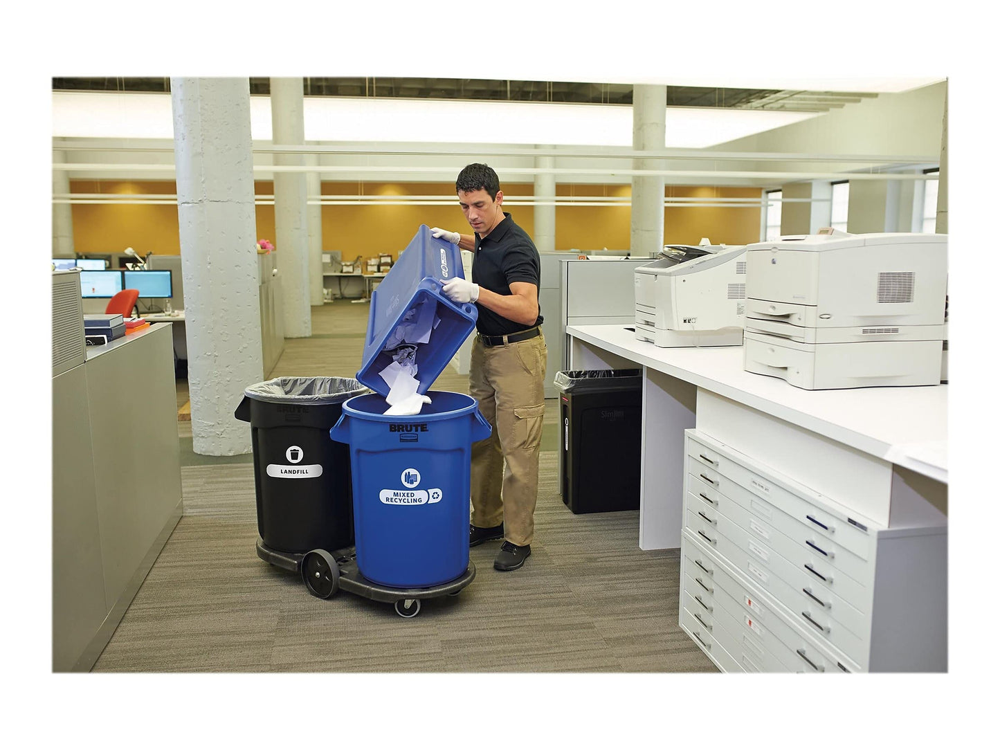 Rubbermaid Commercial Products Dolly for BRUTE Trash Can Wheels Black for Restaurants/Back of House/Offices/Warehouses/Airports/Commercial Environments