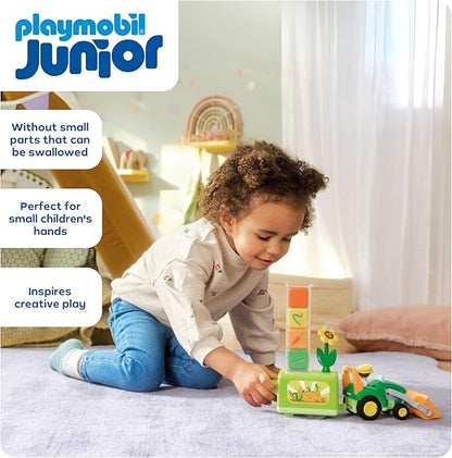 Playmobil Junior: Tractor with Load and Drop Planter