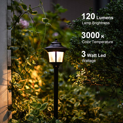 GOODSMANN Low Voltage Landscape Lighting Oil Rubbed Bronze 2PK Path Lights Low Voltage 3W LED 120 Lumen 3000K Warm White with Cable Connectors