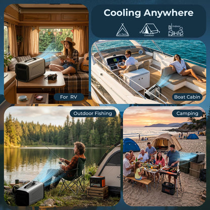 5200 BTU Portable Tent Air Conditioner for Camping, 4-in-1 Air Conditioner for Outdoor Indooer Using, 400W Consumption Quiet Small AC Unit for RV, Truck, Garage