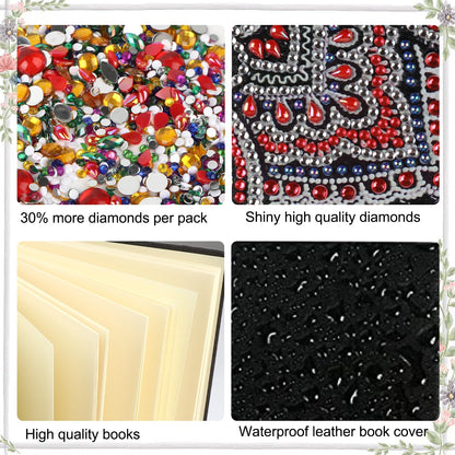 JISHSHAY Diamond Art Notebook Journal Diamond Painting Note Book Gem Art Sketchbook Gem Painting Blank Notebook Mosaic Kits for Adults Diary with Special Shape Drills 14.5×21cm/5.7×8.26in Hummingbird