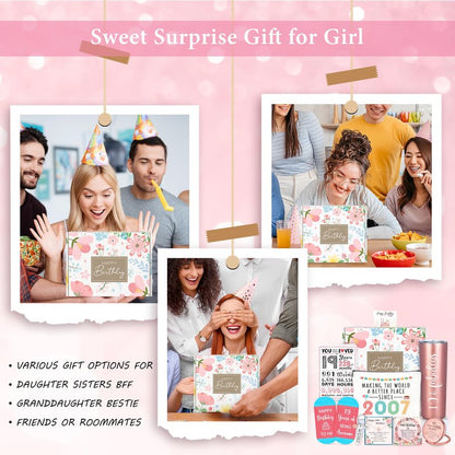 19 Year Old Girl Birthday Gift Ideas Happy 19th Birthday Gifts for Girls Unique Gifts for 19 Year Old Female, Women, Daughter, College Girls Cool 19th Decorations Gift Box with Tumbler Makeup Bag