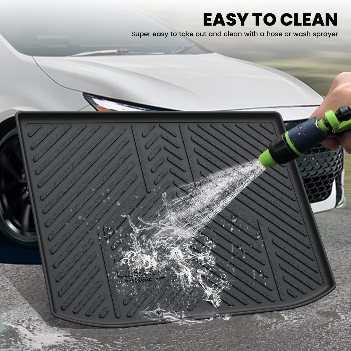 LASFIT Cargo Trunk Mat for 2019-2026 Toyota Corolla Hatchback & 2023-2026 GR Corolla, All Weather TPE Custom Fit Trunk Mat Trunk Liner Trunk Tray Cargo Liner Cargo Tray, Black