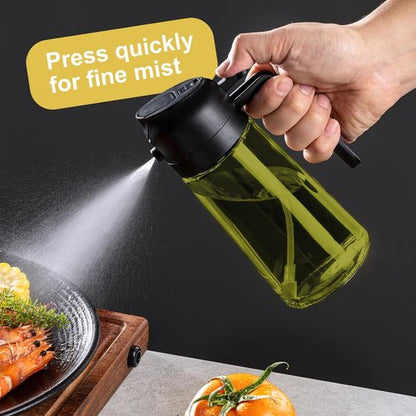 CXINYI - 16oz Olive Oil Dispenser | 2-in-1 Sprayer for Cooking & Salad - Black Light-Proof Kitchen Gadget