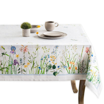 Maison d' Hermine Table Cloth Rectangle Table 100% Cotton 60 x 120 Inches Tablecloth Reusable Decorative for Dining Kitchen Room Farmhouse Home Gifts for Mothers Day Spring Summer - Fleurs De Mai