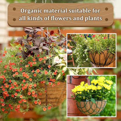 Legigo 10-Inch Coco Liner Replacement - 100% Natural Coconut Fiber for Hanging Baskets | 4 Pack