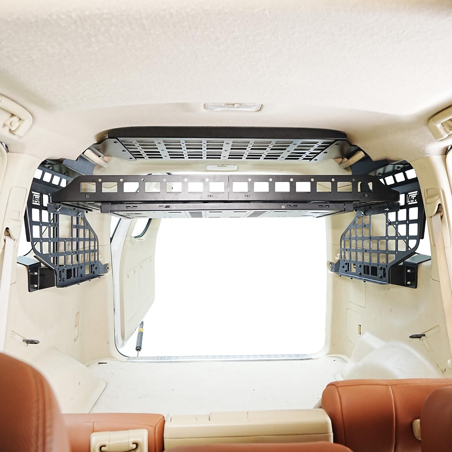 HIGH FLYING for Toyota Prado LC150/Lexus GX460 Rear Window & Overhead Roof Molle Panels Storage Modular System Trunk Shelf Organizer Rear Cargo Racks