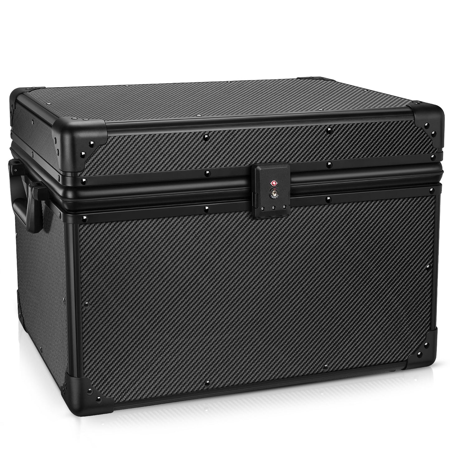 T-carbon Carbon Fiber Trunk Organizer – Lightweight Performance Storage Vehicles Trunk Storage Automotive Storage System Performance Cargo Box Utility Case 20 * 13 * 13.4IN,Black