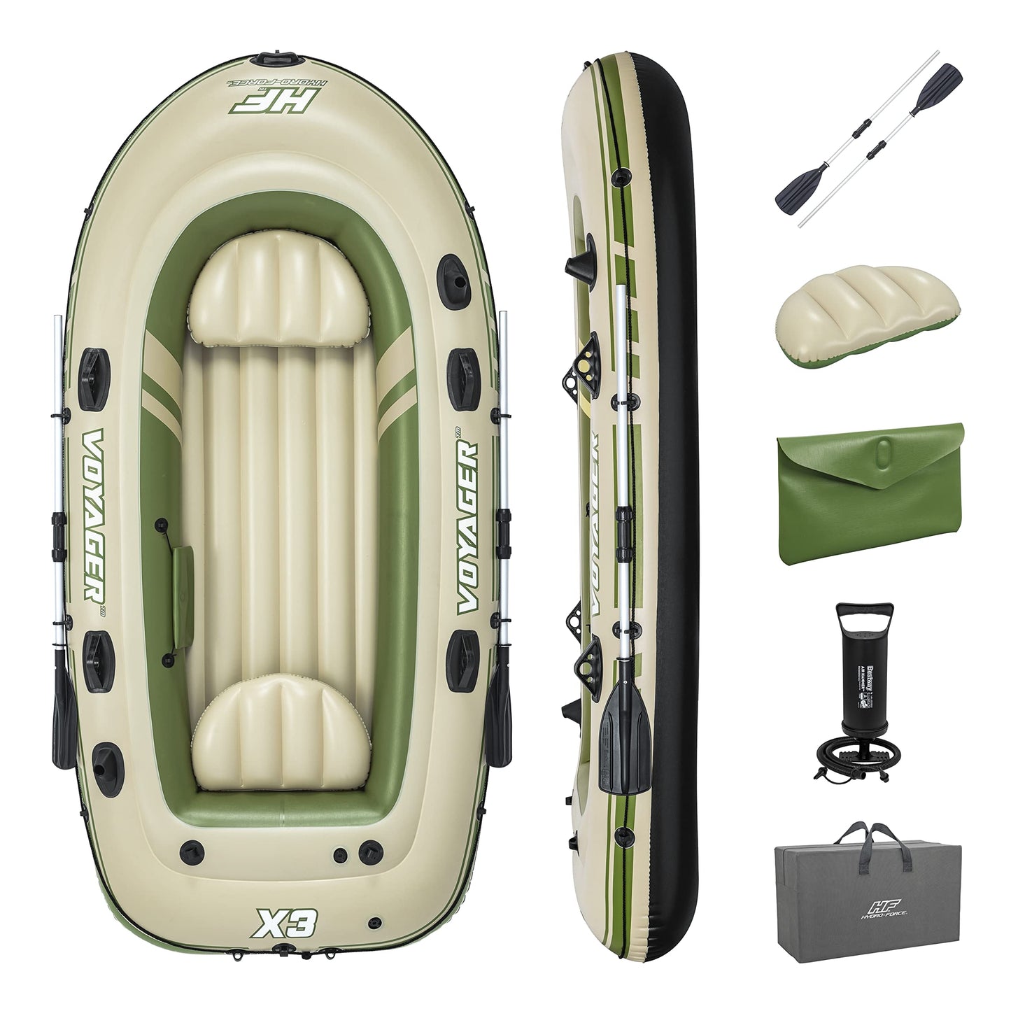 Hydro-Force Voyager X3 Inflatable Raft Set 9'8"