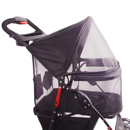 FOURPAW Full-Window pet Stroller 4 Wheels for Cats & Dogs, with Storage Basket,Cup Holder, Travel Puppy/Cats Stroller.
