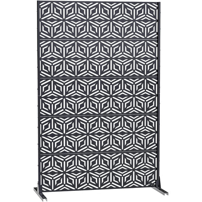 Ultym Decorative Privacy Screen Outdoor 72" H×44" W, Steel Laser Cut Snowflakes Garden Privacy Fence Panel, Weatherproof Freestanding Modern Screen Divider for Balcony Patio Deck Backyard Home