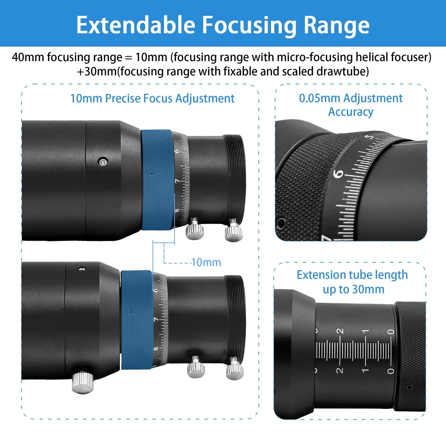 Astromania 50mm Finder & Guidescope Kit - Bundle with - Transport Bag for 1.25" Eyepiece and 2" Eyepiece