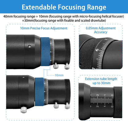 Astromania 50mm Finder & Guidescope Kit - Bundle with - Transport Bag for 1.25" Eyepiece and 2" Eyepiece