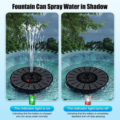 SZMP Solar Fountain - Efficient Outdoor Bird Bath Fountain with 2000mAh Battery | Black Panel
