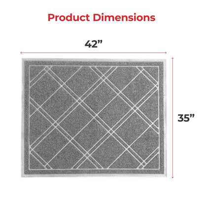 SlipToGrip Door Mat - Durable Door Outdoor Mats for High Traffic - Plaid Grey Mat with Water-Resistant Surface, Dura Loop - No-Slip and Easy-to-Clean for Indoor and Outdoor Entryway, 42 x 35 Inch